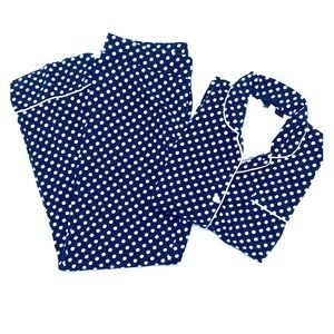 J. Crew navy polka dot pajama set